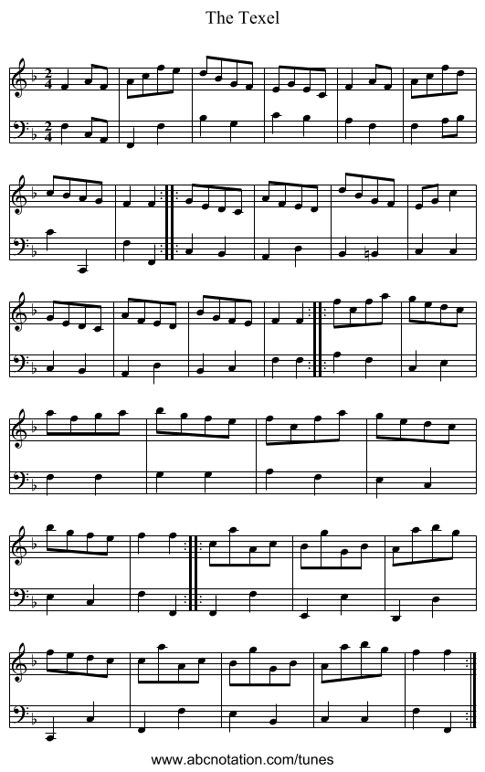 Texel, The - staff notation