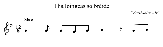 Tha loingeas so bréide - staff notation