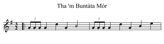 Tha 'm Buntàta Mòr - staff notation
