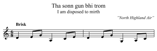 Tha sonn gun bhi trom - staff notation