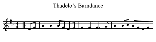 Thadelo’s Barndance - staff notation