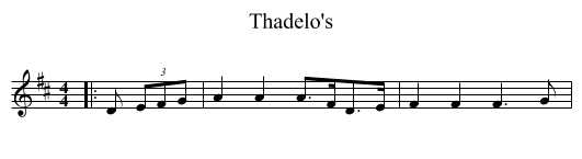 Thadelo's - staff notation