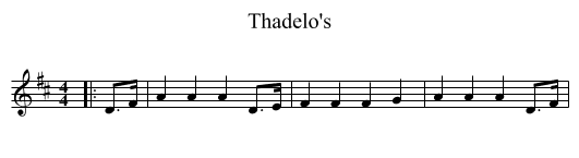 Thadelo's - staff notation