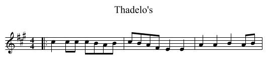 Thadelo's - staff notation