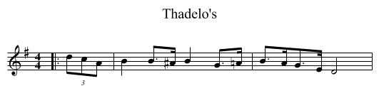 Thadelo's - staff notation