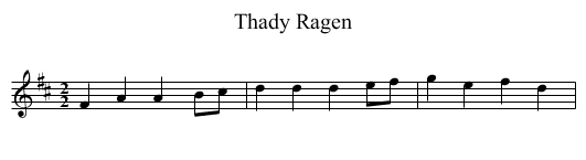 Thady Ragen - staff notation