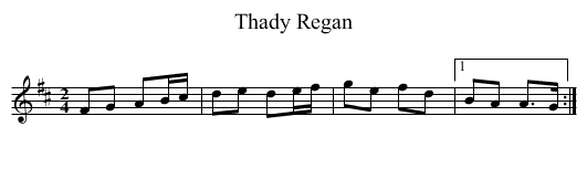 Thady Regan - staff notation