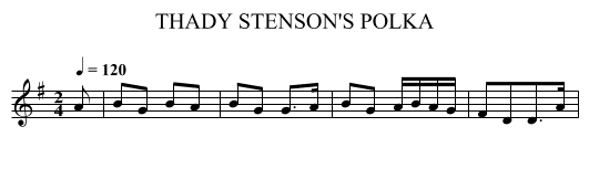 THADY STENSON'S POLKA - staff notation
