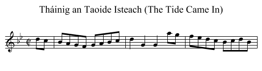 Th&aacute;inig an Taoide Isteach (The Tide Came In) - staff notation