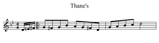 Thane's - staff notation