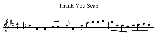 Thank You Sean - staff notation