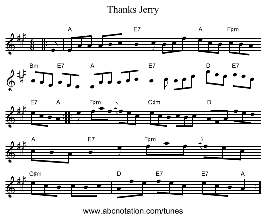 Thanks Jerry - staff notation