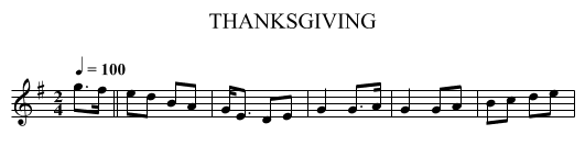 THANKSGIVING - staff notation