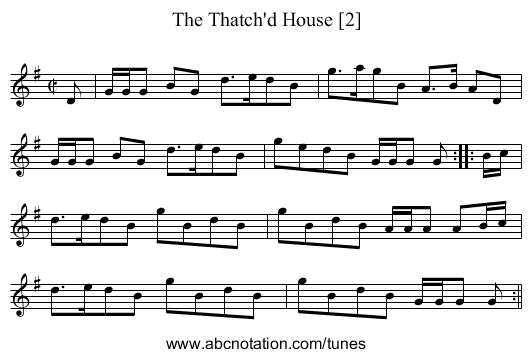 Thatch'd House [2], The - staff notation