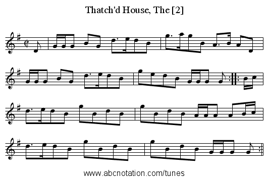 Thatch'd House, The [2] - staff notation