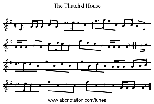 Thatch'd House, The - staff notation