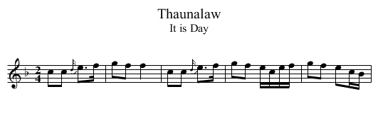 Thaunalaw - staff notation