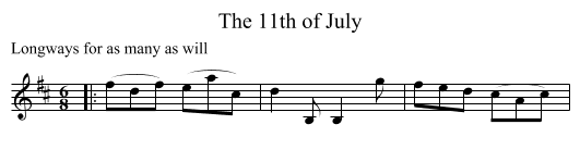 The 11th of July - staff notation