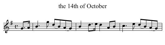 the 14th of October - staff notation