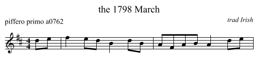 the 1798 March - staff notation