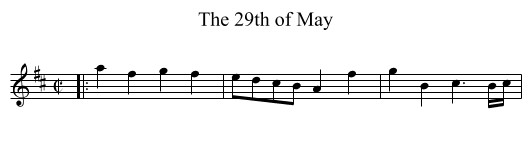 The 29th of May - staff notation