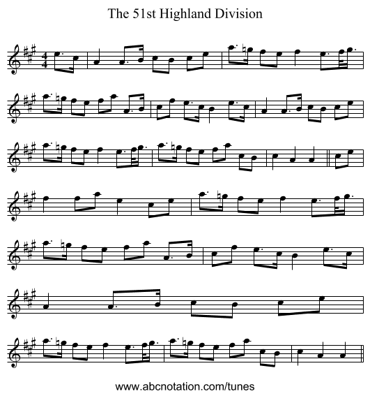 The 51st Highland Division - staff notation