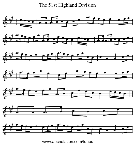 The 51st Highland Division - staff notation