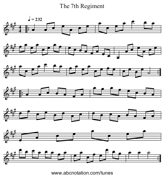 The 7th Regiment - staff notation