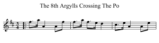 The 8th Argylls Crossing The Po - staff notation
