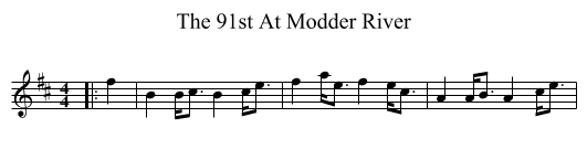 The 91st At Modder River - staff notation
