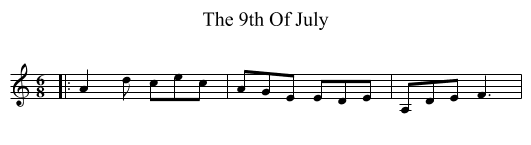 The 9th Of July - staff notation