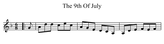 The 9th Of July - staff notation