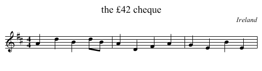 the £42 cheque - staff notation