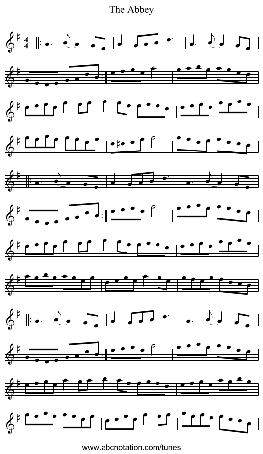 The Abbey - staff notation