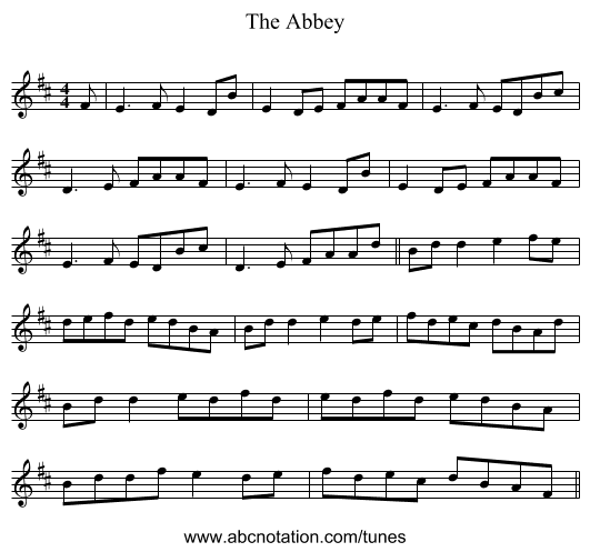 The Abbey - staff notation