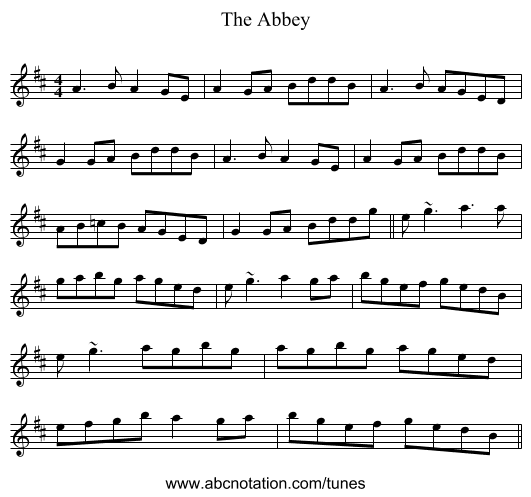 The Abbey - staff notation
