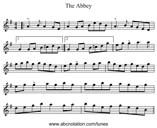 The Abbey - staff notation