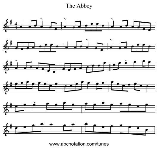 The Abbey - staff notation
