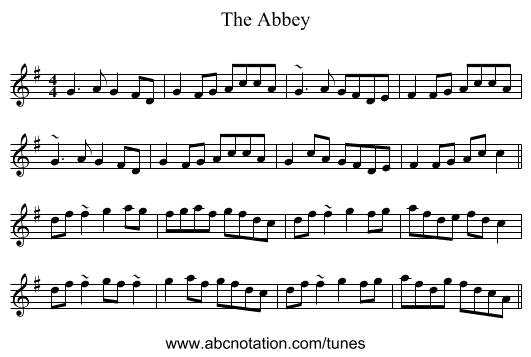 The Abbey - staff notation