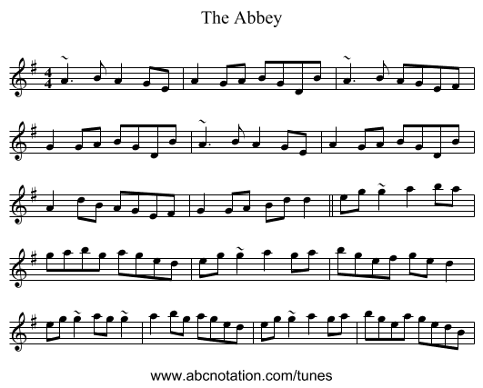 The Abbey - staff notation