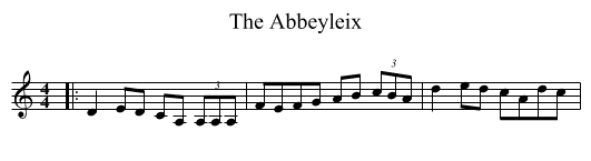 The Abbeyleix - staff notation