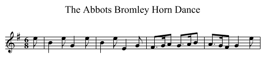 The Abbots Bromley Horn Dance - staff notation