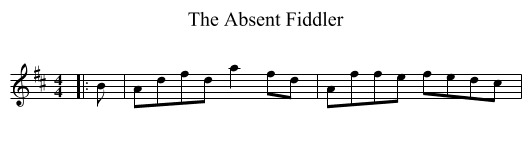 The Absent Fiddler - staff notation