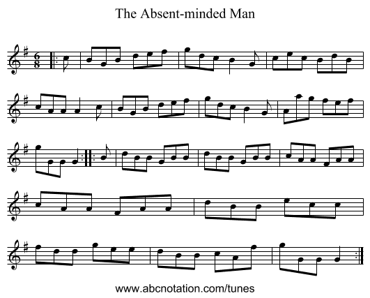 The Absent-minded Man - staff notation