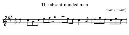 The absent-minded man - staff notation