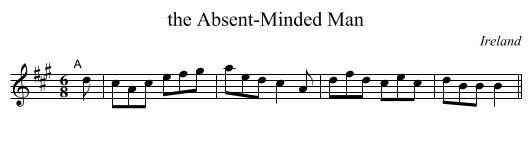 the Absent-Minded Man - staff notation