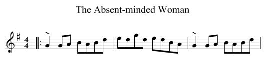 The Absent-minded Woman - staff notation