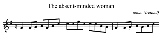 The absent-minded woman - staff notation