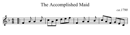 The Accomplished Maid - staff notation