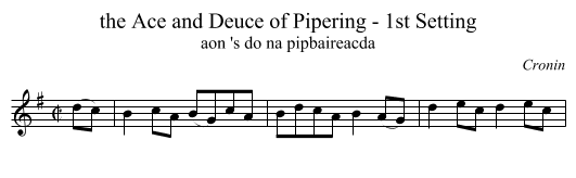 the Ace and Deuce of Pipering - 1st Setting - staff notation